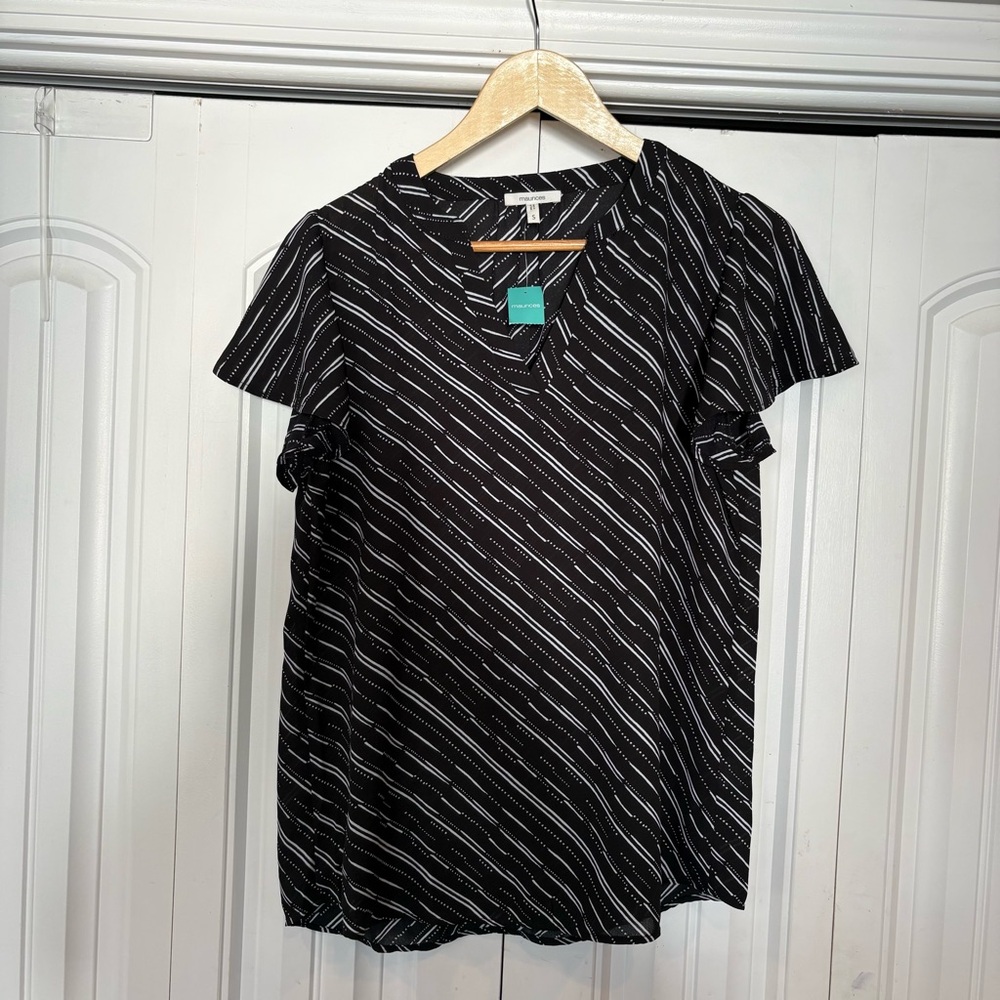 Maurices Black And White Blouse Size Small